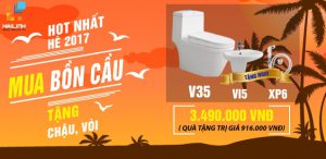 Mua Bồn cầu Viglacera V35 tại Hải Linh nhận khuyến mại hấp dẫn