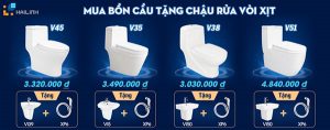 Tặng quà siêu HOT khi mua bồn cầu Viglacera tại Showroom Hải Linh