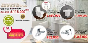 Mua đồng bộ thiết bị vệ sinh Viglacera V42 tại showroom Hải Linh để được giá tốt